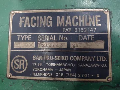 6" TO 24" SANRIKU MODEL #YS-800 HEAVY DUTY PIPE FACING MACHINE: STOCK #17948