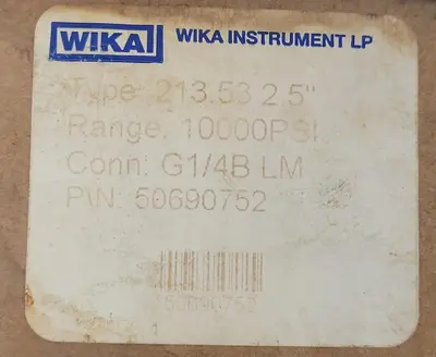 Used WIKA 213.53 2.5 PRESSURE GAUGE Misc Industrial Equipment Kentucky US | Aucto #686520