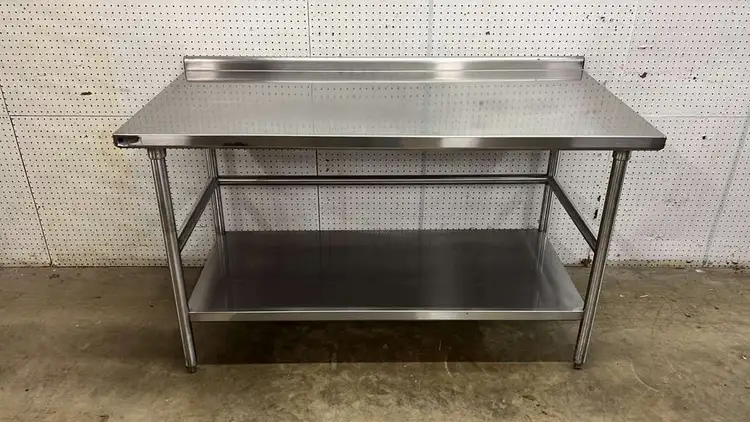 Used Falcon Restaurant Supply, Inc. Used 60" x 30" Stainless Steel Table with 2" Back - JJ Food Prep Tables Illinois US | Falcon Restaurant Supply #1373572
