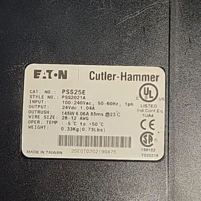 Eaton Eaton PSS25E PPower Supply PSS2021A Input 100-240V Output 24VDC(BIN 4.5.4)