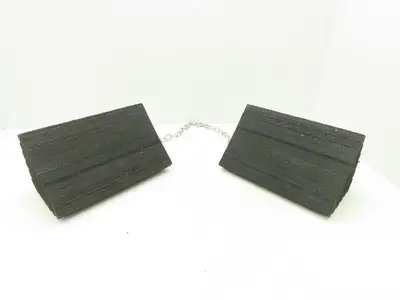 Checkers 471F58 Wheel Chocks Black Rubber 8x12x5" Max 55" Wheel 3' Chain Set
