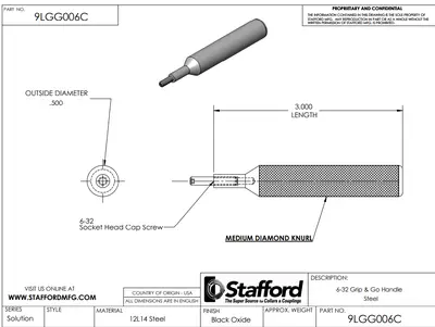 USED STAFFORD GRIP & GO QUICK RELEASE HANDLE ALLOY STEEL