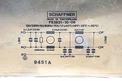 NEW SCHAFFNER FS3831-10-06 FILTER FS38311006