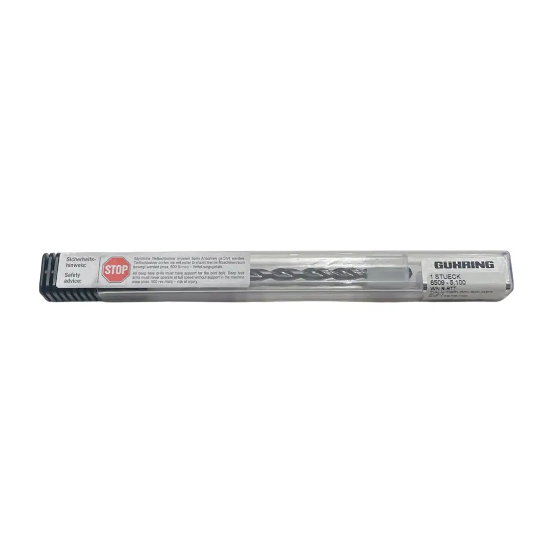 GUHRING 5.1mm Solid Carbide Drill 15xD TiAlN Tip Coolant Thru High Performance
