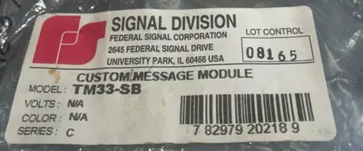 NEW FEDERAL SIGNAL TM33 TONE MODULE SERIES C TM33-SB