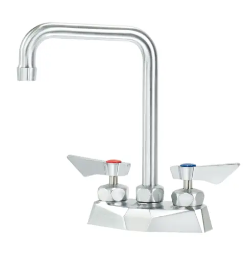 Krowne DX-301 Deck Mount Faucet w/ 6" Double Bend Gooseneck Spout - 4" Centers