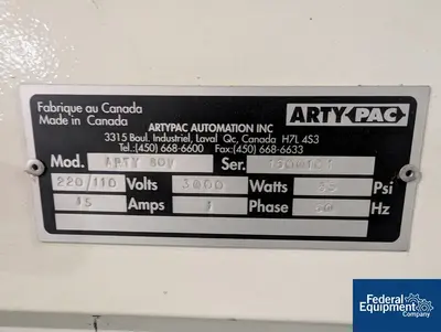 N/A ARTYPAC Vertical Form Fill Seal System, Model 80V