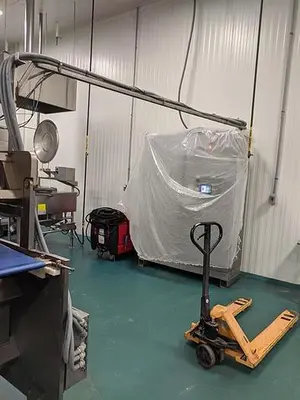 APV 48" TWO ROLL EXTRUDER WITH ULTRASONIC GUILLOTINE CUTTER