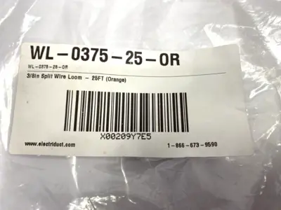 USED ELECTRIDUCT ORANGE SPLIT WIRE LOOM TUBING 3/8" X 25'