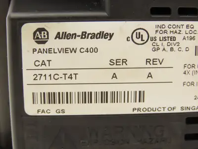 Allen Bradley 2711C-T4T PanelView Component 4" Touch Screen & 4-Key Input 24V