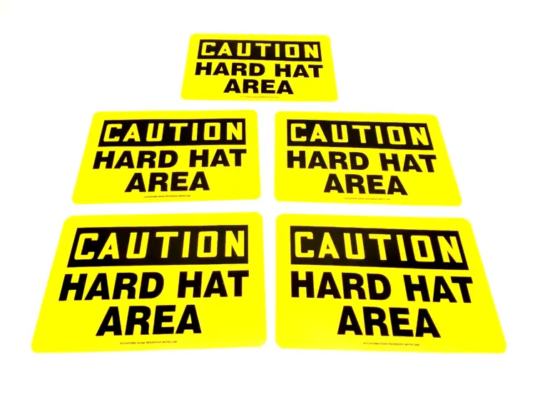 New | in-Stock Accuform Signs "Caution Hard Hat Area", 10"x7" Adhesive Sign Commercial Materials & Supplies Michigan US | Maverick Industrial Sales #1392858