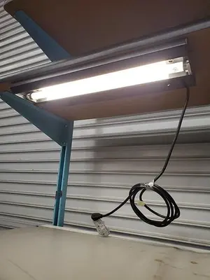 WORKBENCH WITH STORAGE AND LIGHT 36''  X 36''