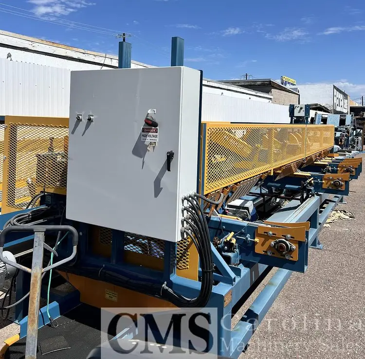 Used BAKER COMPLETE CANT CUT UP LINE WITH TRIM SAW, NOTCHER, GANG SAW Notching Machines | CAROLINA MACHINERY SALES #421621