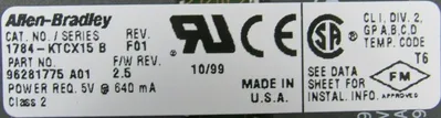 USED ALLEN BRADLEY 1784-KTCX15-B COMMUNICATION INTERFACE CARD 1784KTCX15B
