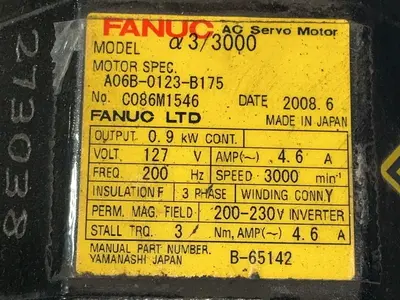 Used 2008 FANUC A06B0123B175 Motors (misc) Ohio US | HGR 24 #1506860