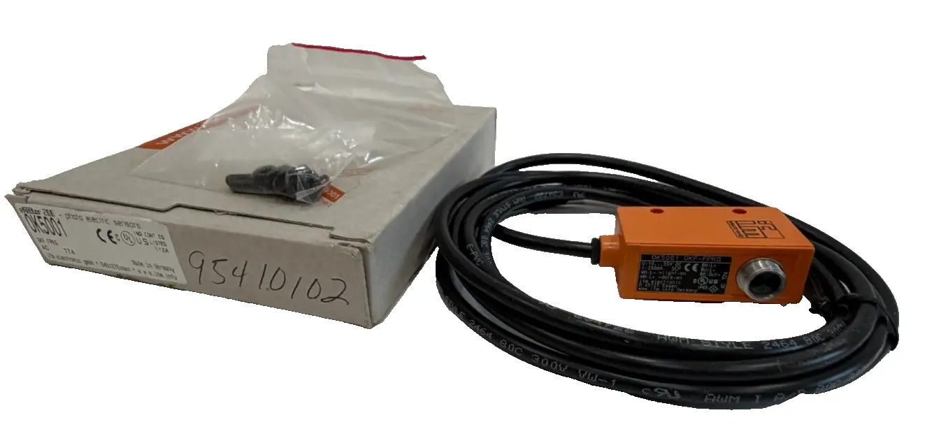 NEW IFM EFECTOR OK5001 FIBER OPTIC AMPLIFIER OKF-FPKG SENSOR WITH HARDWARE