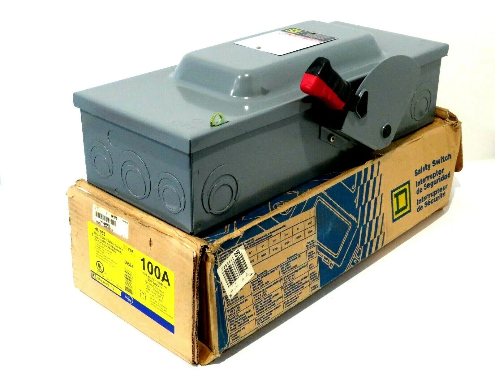 NEW SQUARE D HU363 SAFETY SWITCH 100AMP 600VAC 50/60HZ