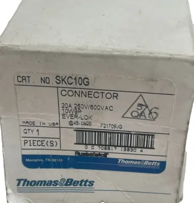 NEW T&B RUSSELLSTOLL SKC10G FEMALE CONNECTOR 20A 250V 600VAC