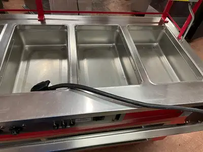 Used ColorPoint Used ColorPoint 74" Commercial Buffet 4 Open Well Steam Table Heated 220V Steam Tables (Food) Illinois US | Falcon Restaurant Supply #1376351