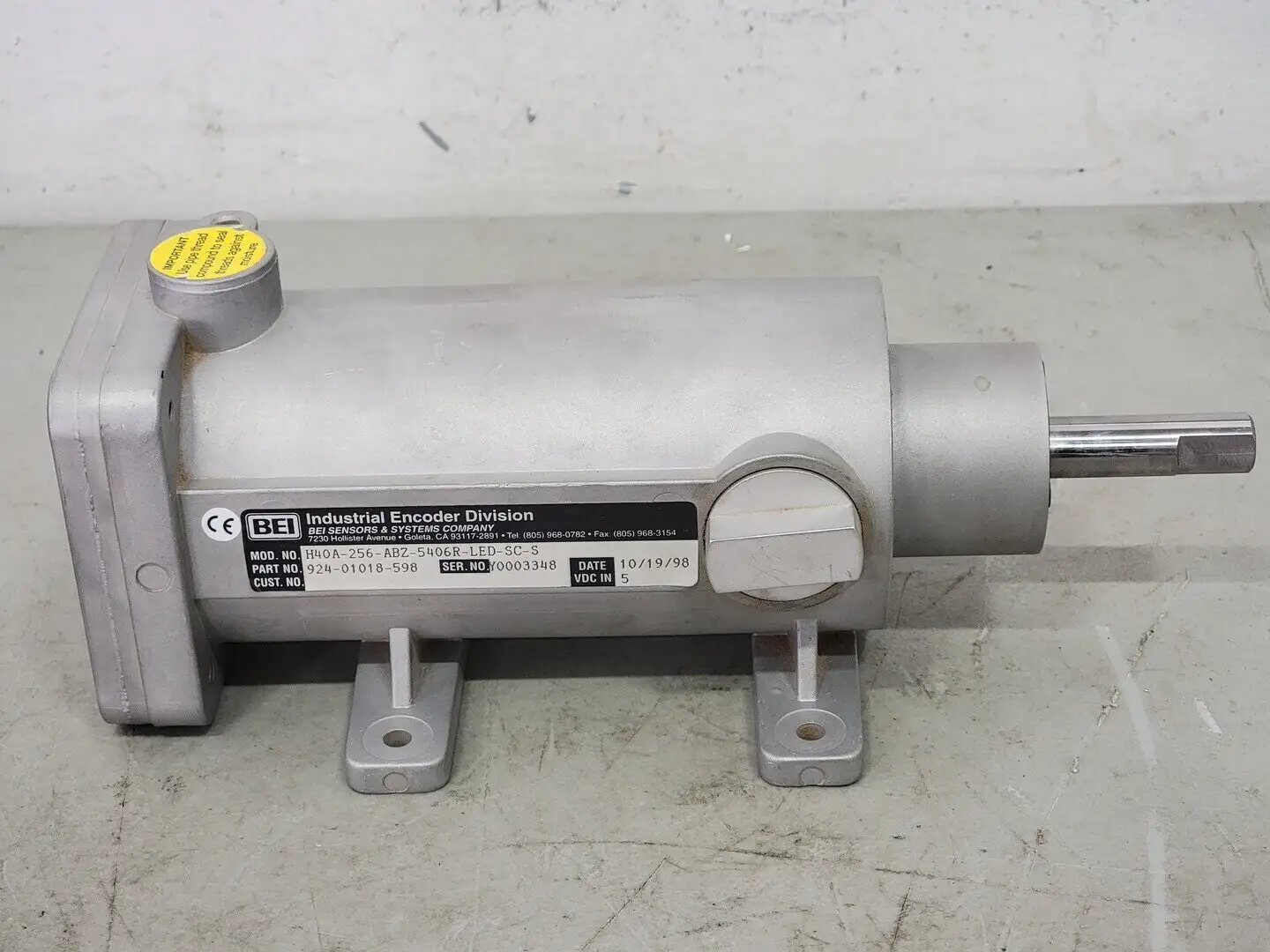 NEW 1998 BEI SENSORS H40A-256-ABZ-5406R-LED-SC-S