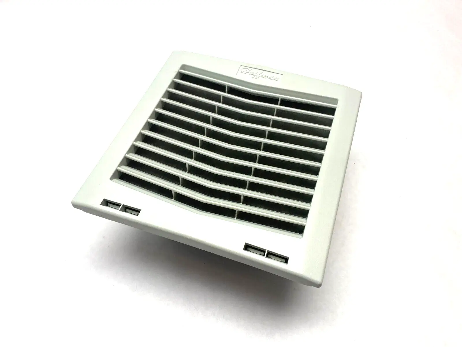 USED HOFFMAN NVENT SIDE MOUNT COOLING FILTER FAN LIGHT GRAY 24V 70CFM