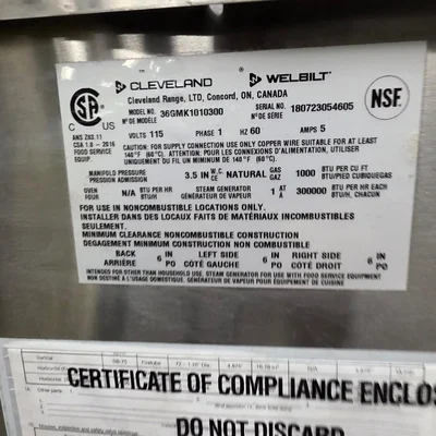 Cleveland Brand New Steam Tilt Kettles Model 36GMK1010300 # 1456