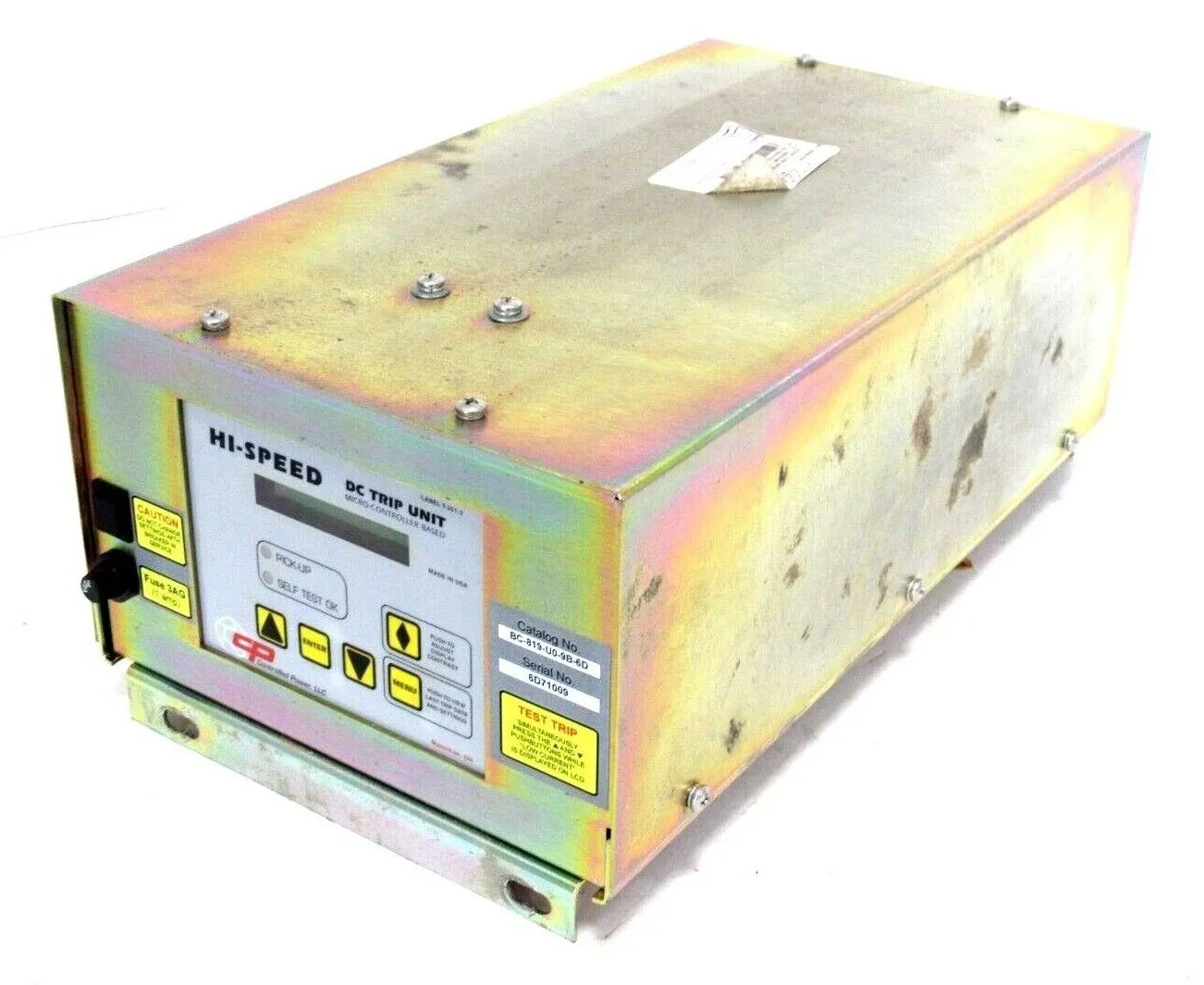 USED CONTROLLED POWER BC-819-U0-9B-6D HIGH SPEED DC TRIP UNIT BC819U09B6D