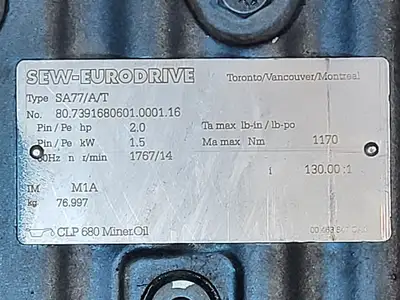 USED SEW-EURODRIVE SA77/T DRN90L4