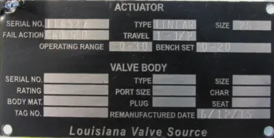 REMANUFACTURED FLOWSERVE SIZE 25 ACTUATOR VALVE NT3002102SN1W00 NT3000