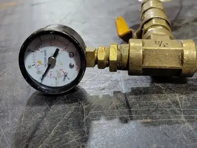 3/8" Ball Valve and Pressure Gauge w/ Tee NPT Female