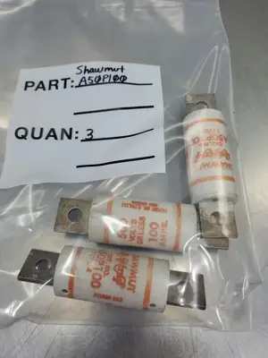 USED Ferraz Shawmut Amp-Trap A50P100 Type 4 Fuse, 100Amp, 500VAC, Lot of 3