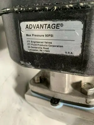 USED ITT ADVANTAGE 316L 90 PSI DIAPHRAGM ACTUATOR W/ 1 1/2" SANITARY FITTINGS