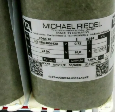 NEW MICHAEL RIEDEL RDRK-16 TRANSFORMER RDRK16