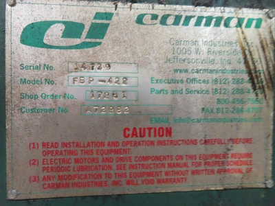 Carman Fluid Bed Dryer, stainless steel, 40" x 15' long