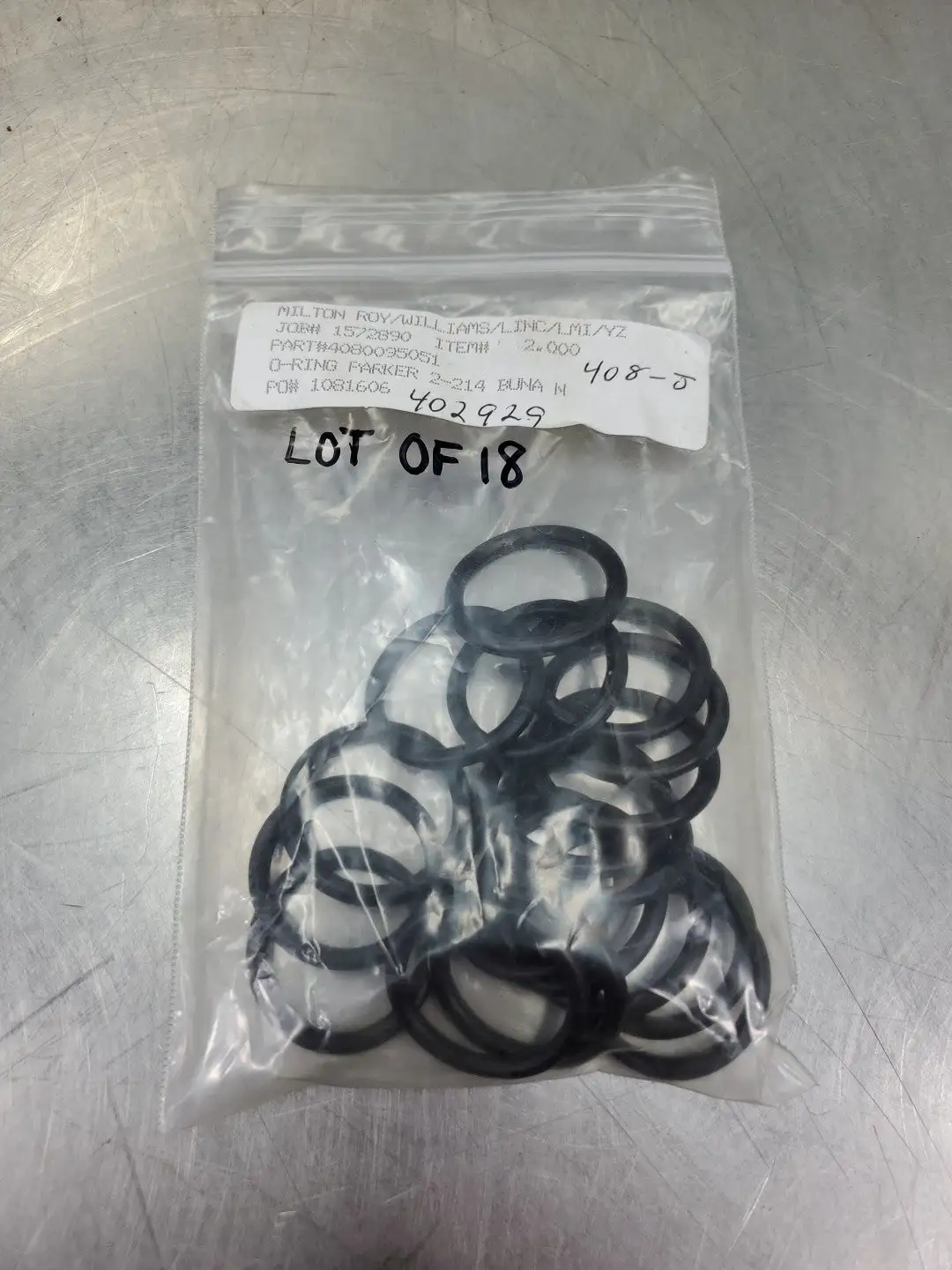 USED Milton Roy 4080095051 O-Ring Parker 2-214, Lot of 18