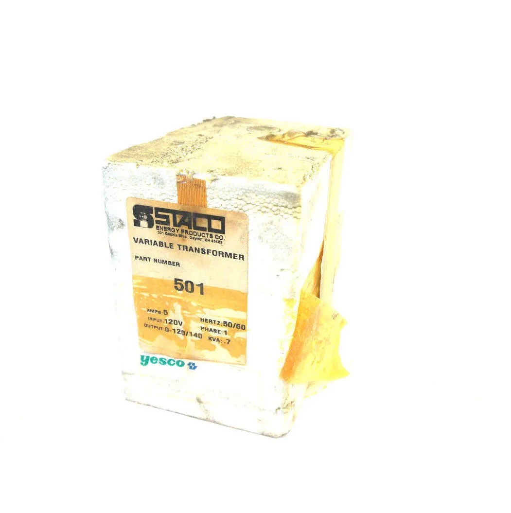 NEW SEALED STACO 501 VARIABLE TRANSFORMER 5AMP 120V