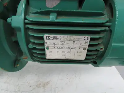 Leroy Somer Metric Gearmotor Inline Reducer 1 RPM Output .66kW 460V 3PH LS80L