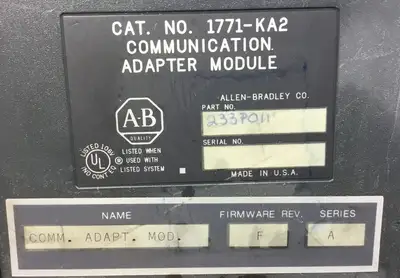 Used Allen-Bradley ALLEN-BRADLEY 1771-KA2 / A PLC Ethernet Equipment South Carolina US | Palmetto Automation #1280363