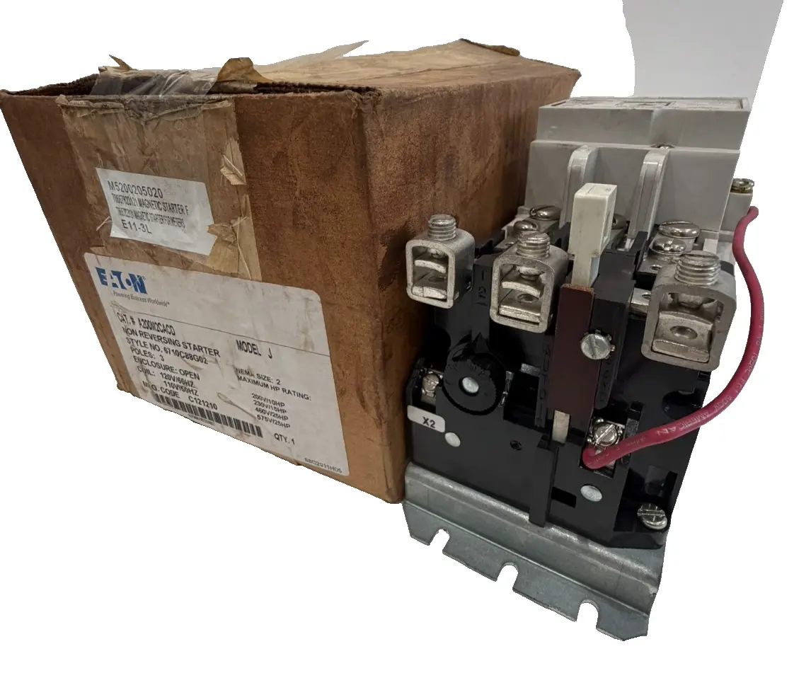 NEW EATON A200M2CACD NON-REVERSING STARTER NEMA SIZE 2 3-POLE 120V COIL MODEL J