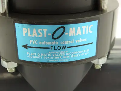 Plast-o-matic ELT150B-LS-PV 1 1/2" Shutoff Valve Double Action Pneumatic Powered