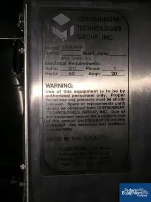 USED Containment Technolgies Group Containment Technologies Group Glovebox