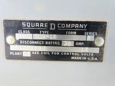 Square D 8810 SCG-1X Ser A Size 1 Reversing /Two-Speed Starter 30A Combo Box
