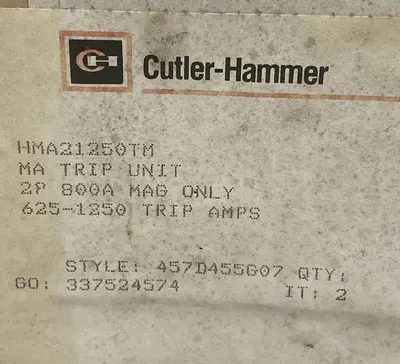 USED CUTLER-HAMMER HMA21250TM