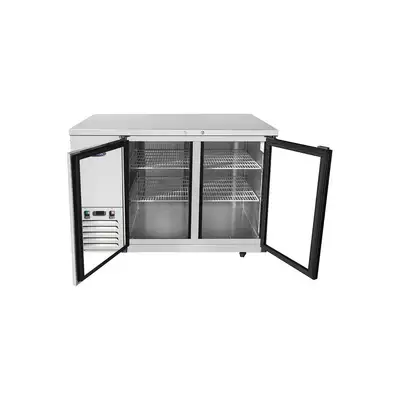 New | in-Stock Atosa New Atosa SBB48GGRAUS1 48" Back Bar Cooler w/ Glass Door Shallow Depth Stainless Steel Bottle Coolers Illinois US | Falcon Restaurant Supply #1375348
