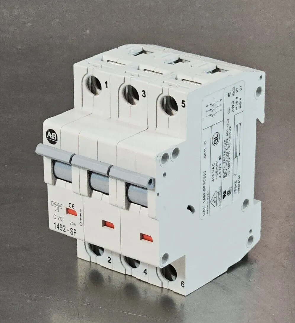 Allen Bradley 1492-SP3C200 Ser C circuit breaker 20 amp 3 pole. 4D-26