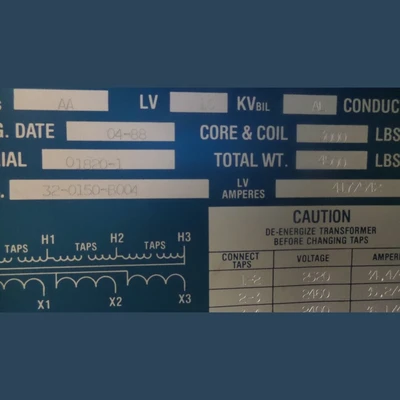 EB National 195 kVA Transformers