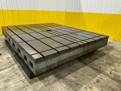 96" X 120" GIDDINGS & LEWIS T SLOT POWERED AIR LIFT ROTARY TABLE: STOCK #22066