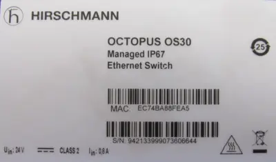 NEW HIRSCHMANN OCTOPUS OS30 ETHERNET SWITCH OS30-001604T6T6T5-TBBY999HHSE2S