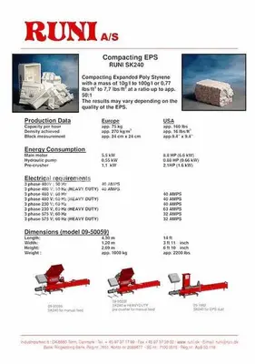 USED 2017 RUNI SK240 EPS COLD PROCESS AUGER COMPACTOR