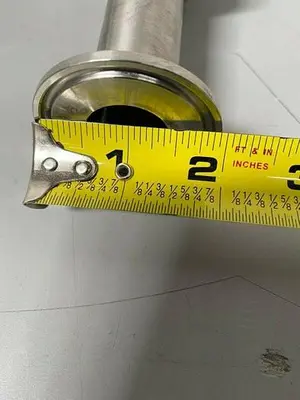 USED STAINLESS STEEL COLUMN W/ 2" SANTRIX 96 PSIG RUPTURE DISC & PRESSURE GAUGE